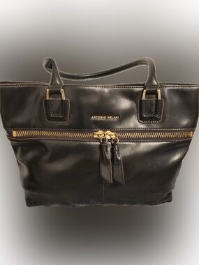 ANTONIO MELANI Black Tote with Beige Interior Lining